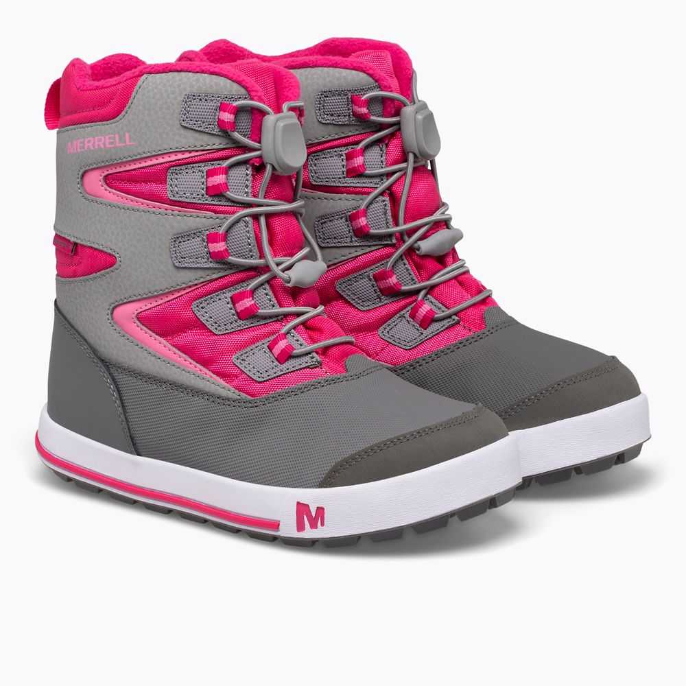 Grey/Fuchsia Boys' Merrell Snow Bank 3.0 Snow Boots | Dubai-1906387