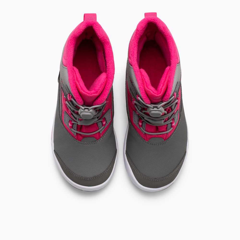 Grey/Fuchsia Boys' Merrell Snow Bank 3.0 Snow Boots | Dubai-5810432