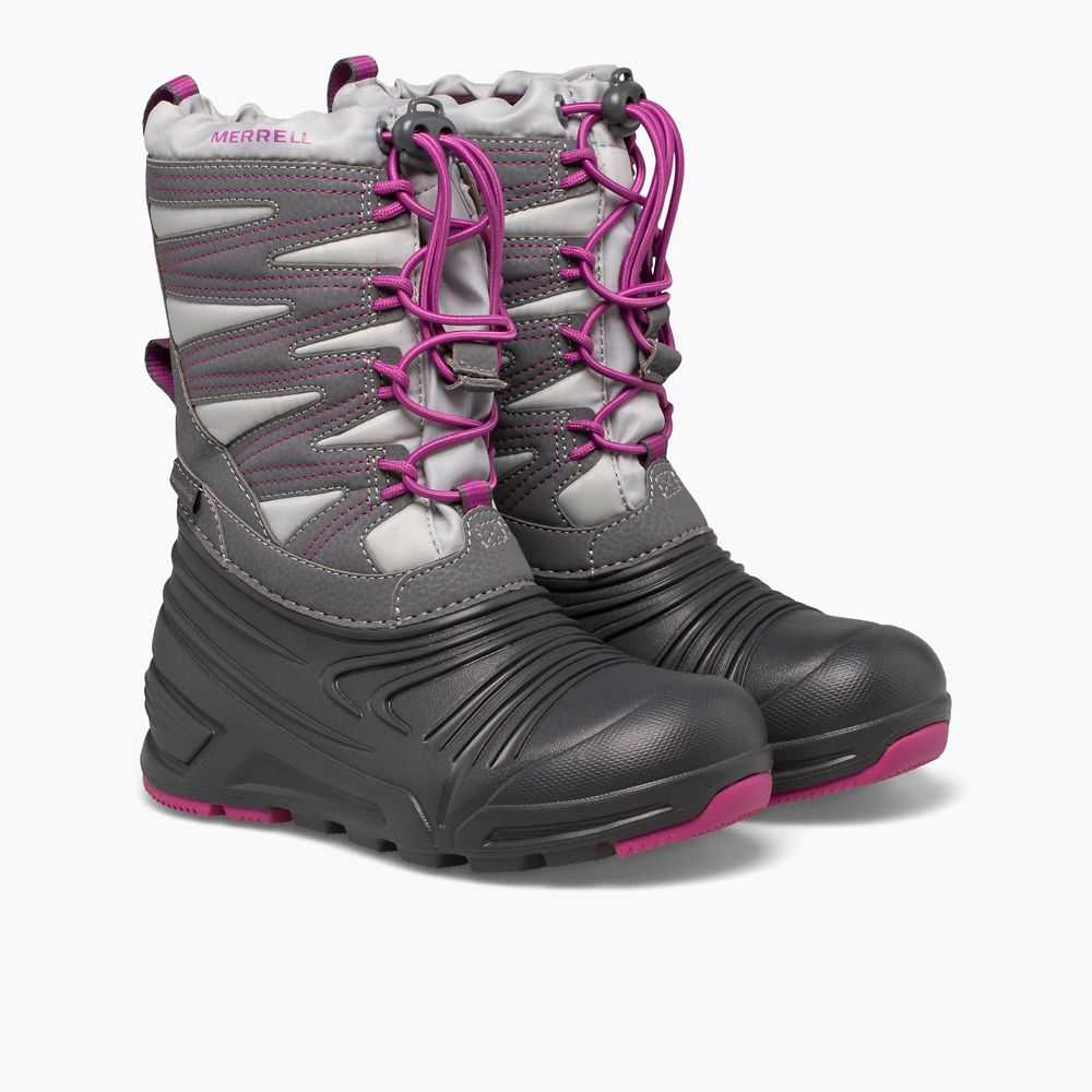 Grey/Fuchsia Boys' Merrell Snow Quest Lite 3.0 Snow Boots | Dubai-2086495