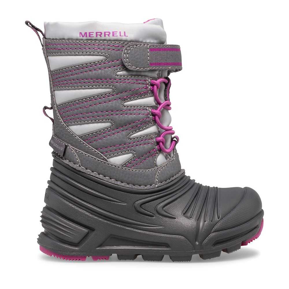 Grey/Fuchsia Boys' Merrell Snow Quest Lite 3.0 Snow Boots | Dubai-4016857