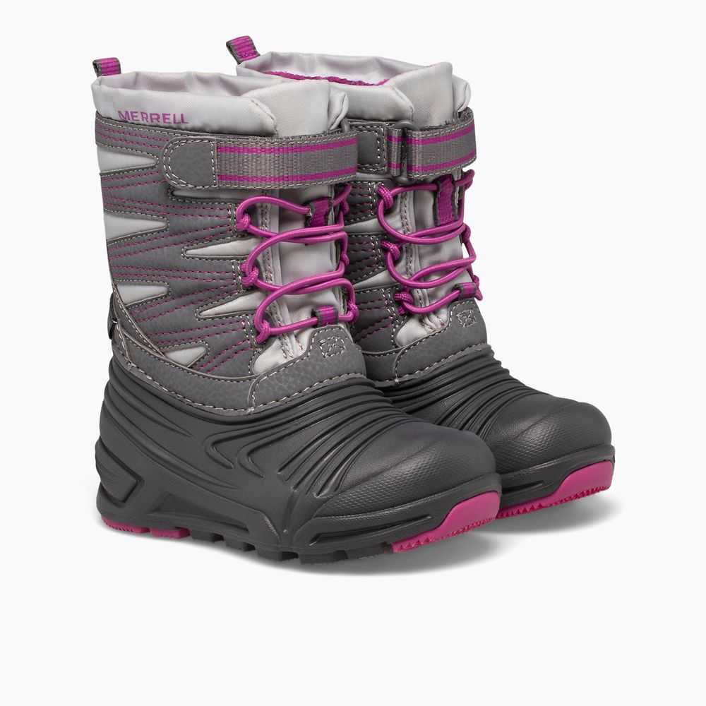 Grey/Fuchsia Boys' Merrell Snow Quest Lite 3.0 Snow Boots | Dubai-4016857