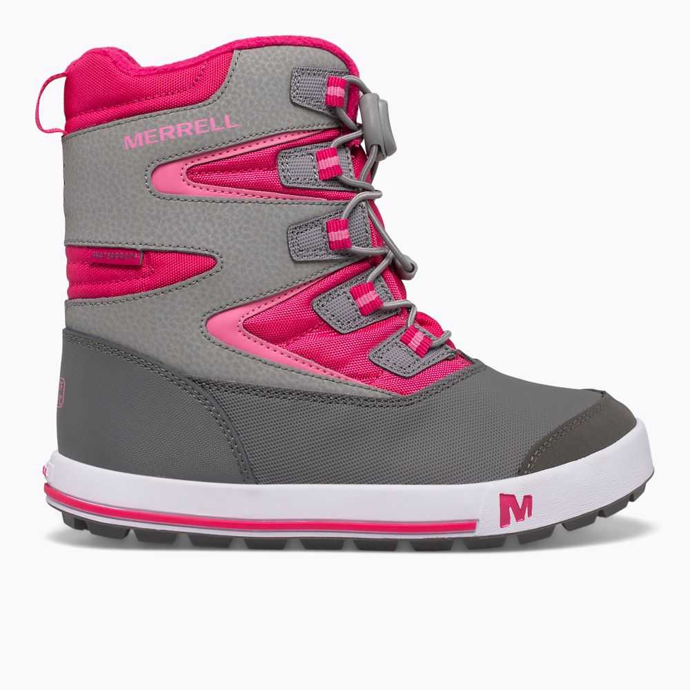 Grey/Fuchsia Girls\' Merrell Snow Bank 3.0 Snow Boots | Dubai-0139865