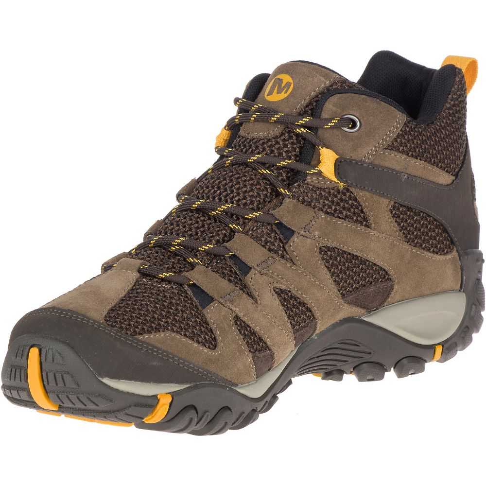 Grey Men's Merrell Alverstone Mid Waterproof Hiking Boots | Dubai-1807953