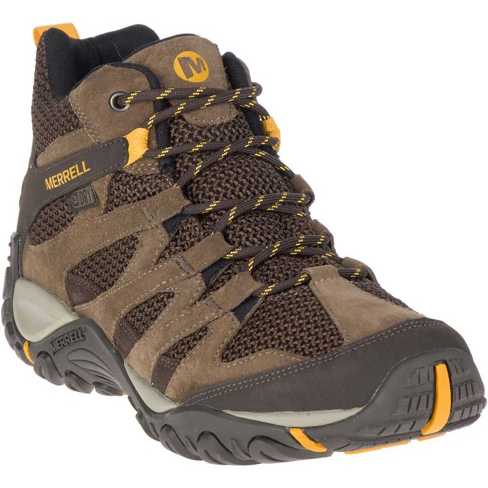 Grey Men's Merrell Alverstone Mid Waterproof Wide Width Hiking Boots | Dubai-1856940