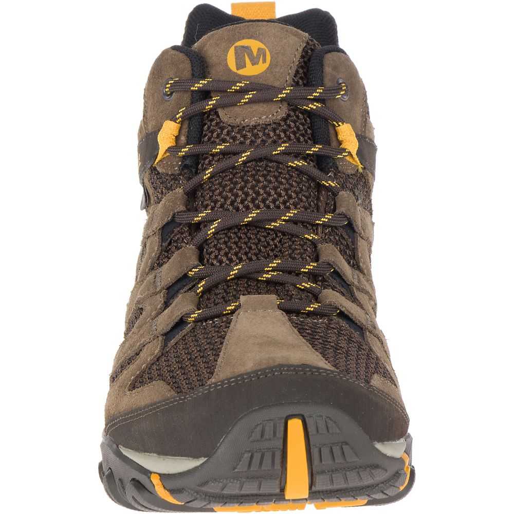 Grey Men's Merrell Alverstone Mid Waterproof Wide Width Hiking Boots | Dubai-1856940