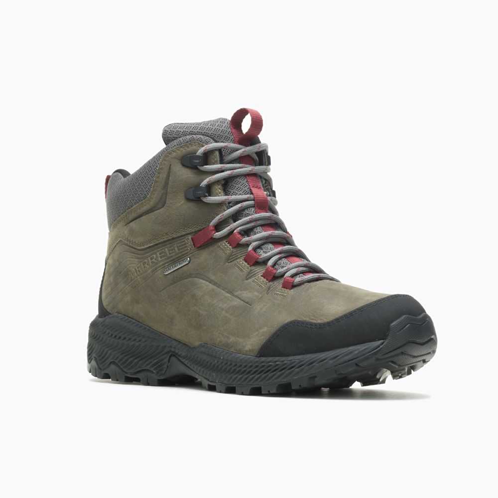 Grey Men's Merrell Forestbound Mid Waterproof Hiking Boots | Dubai-1602397