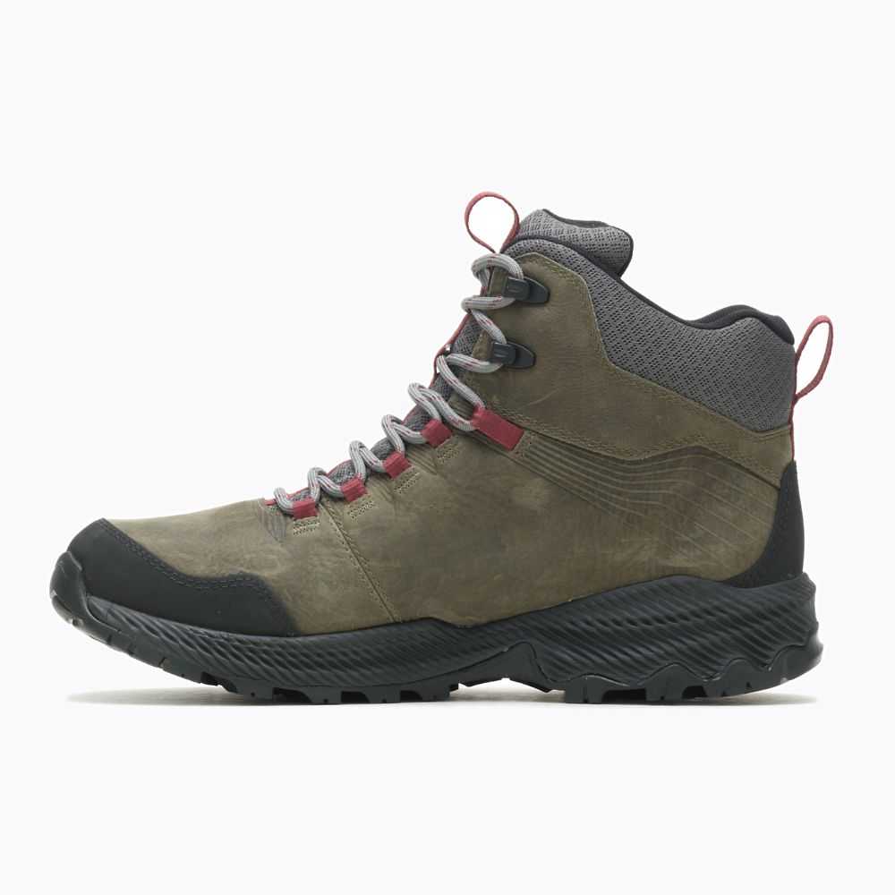 Grey Men's Merrell Forestbound Mid Waterproof Hiking Boots | Dubai-1602397