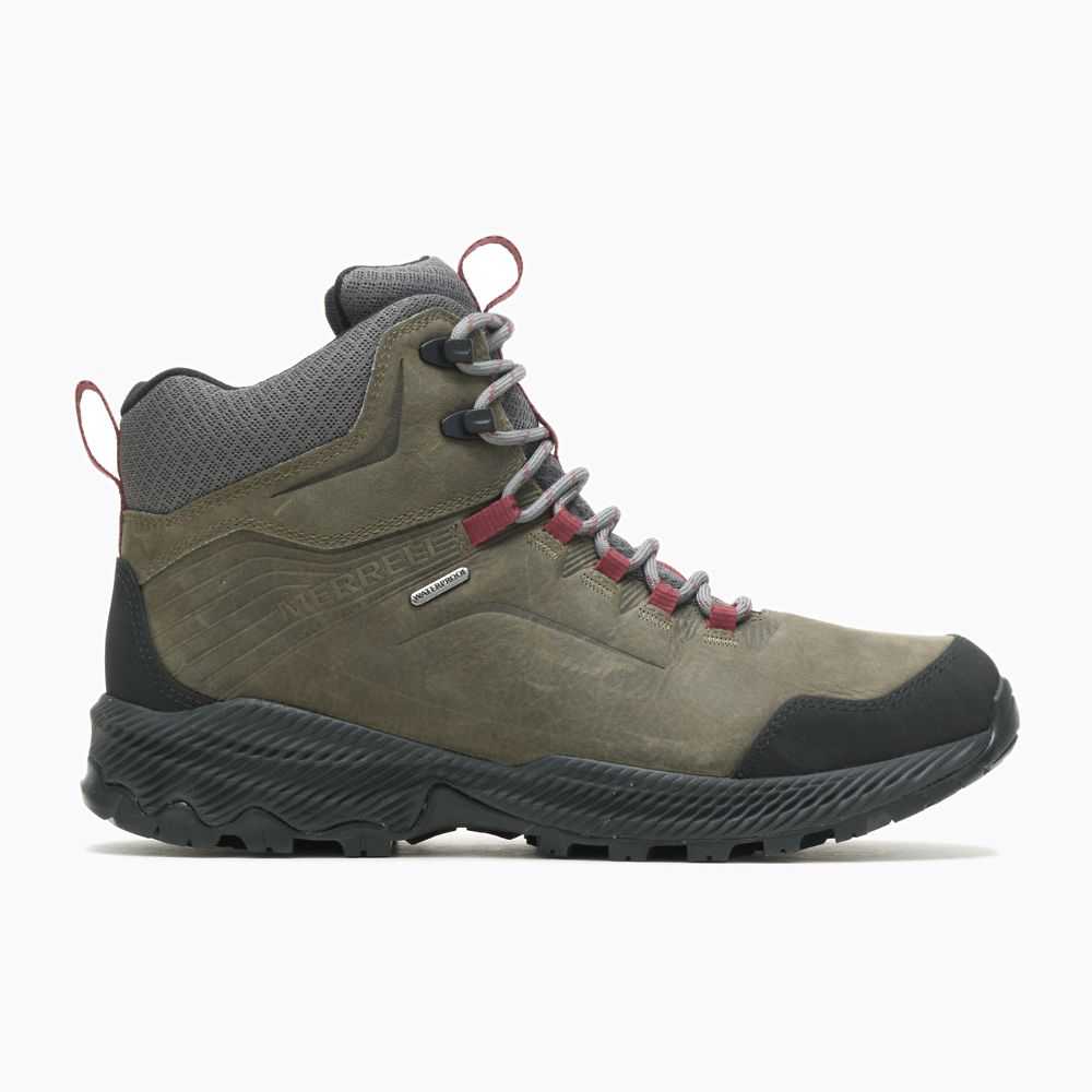 Grey Men\'s Merrell Forestbound Mid Waterproof Hiking Boots | Dubai-1602397