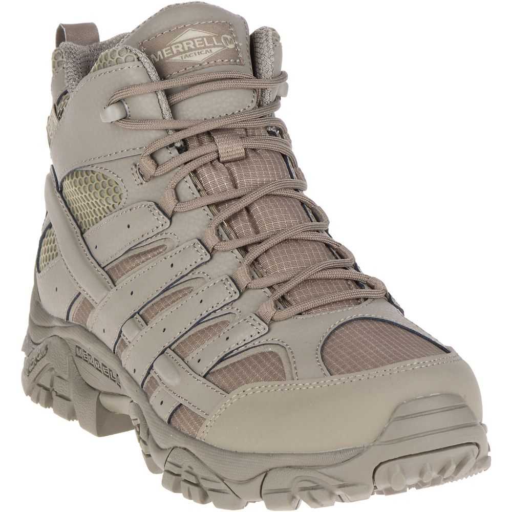 Grey Men's Merrell Moab 2 Mid Tactical Response Waterproof Work Boots | Dubai-9327160