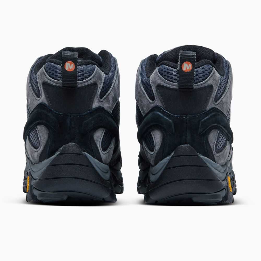 Grey Men's Merrell Moab 2 Mid Waterproof Wide Width Hiking Boots | Dubai-5749183