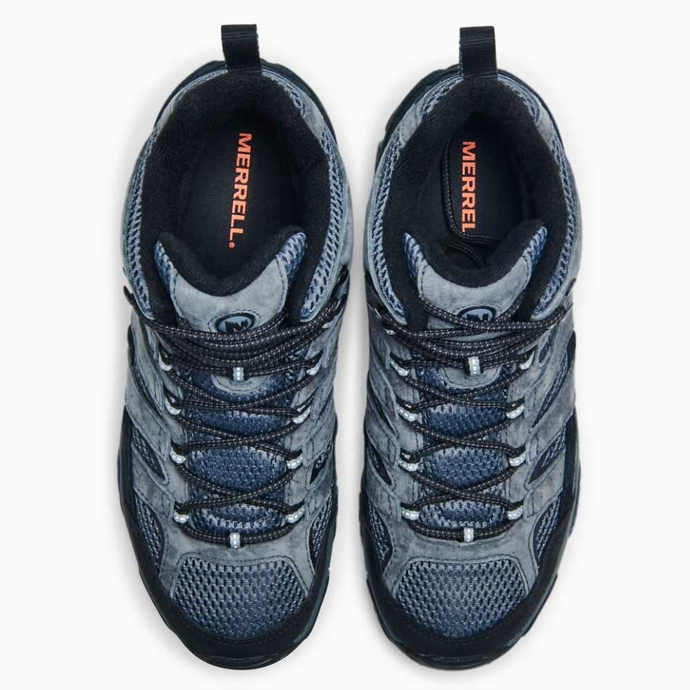 Grey Men's Merrell Moab 2 Mid Waterproof Wide Width Hiking Boots | Dubai-5749183