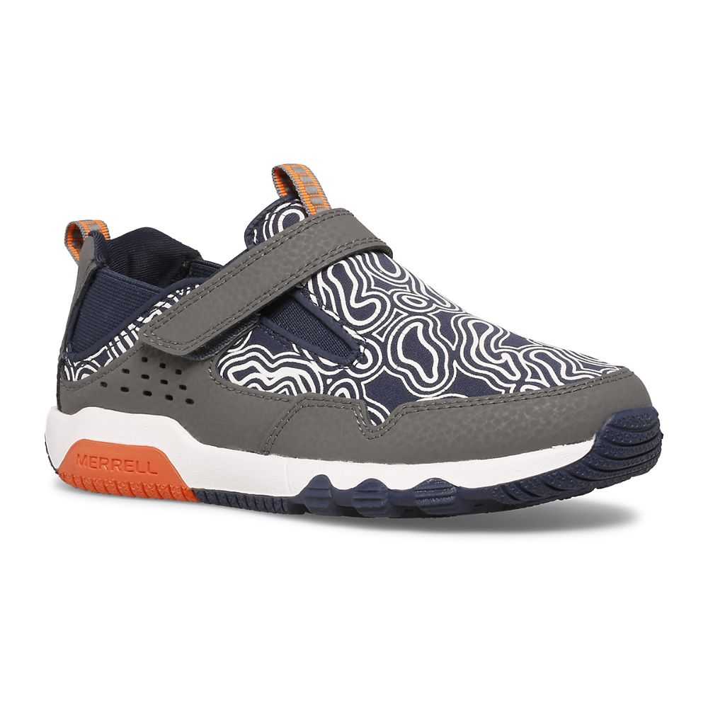 Grey/Navy Girls' Merrell Chroma Moc Sneakers | Dubai-1402583