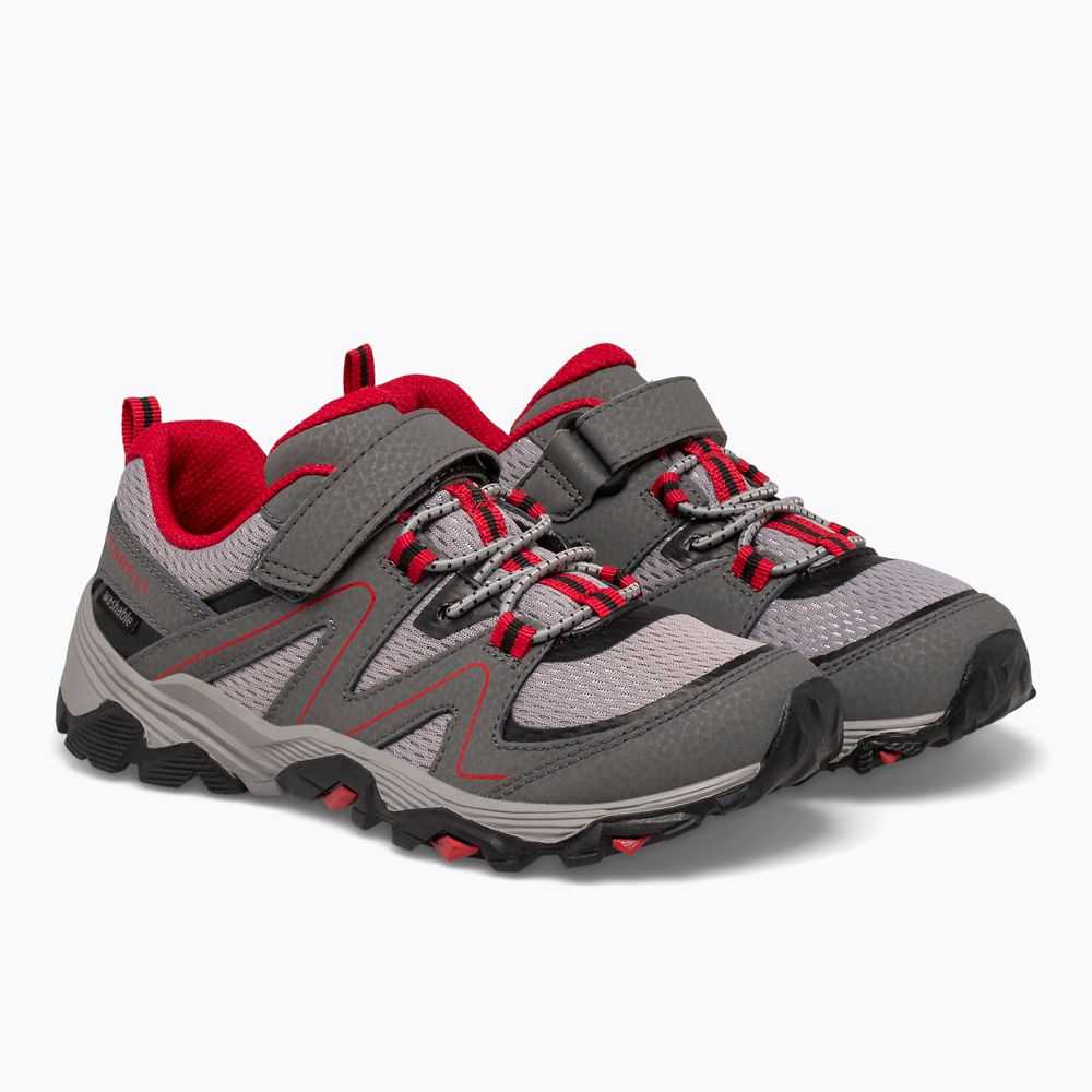 Grey/Red/Black Boys' Merrell Trail Quest Sneakers | Dubai-6980275