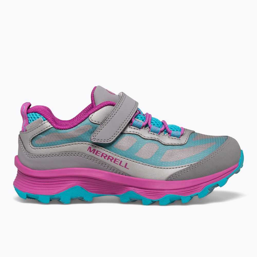 Grey/Silver/Turquoise Girls\' Merrell Moab Speed Low Sneakers | Dubai-5793420