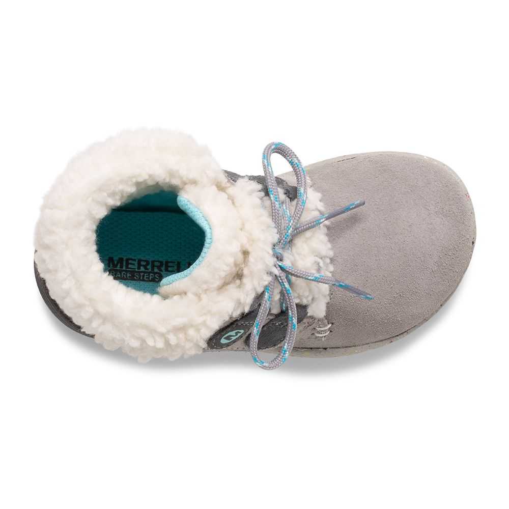 Grey/Turquoise Boys' Merrell Bare Steps® Winter Boots | Dubai-7346091