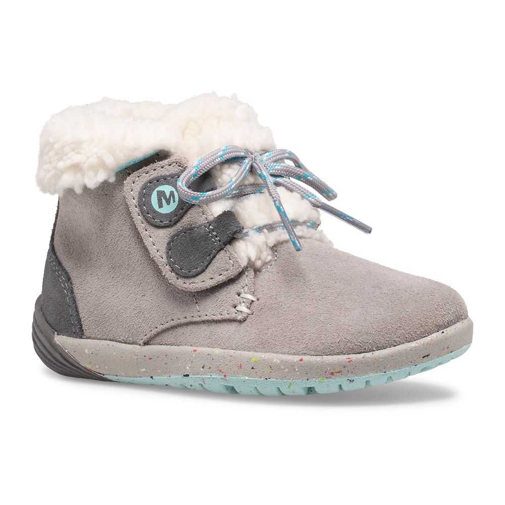 Grey/Turquoise Girls' Merrell Bare Steps® Winter Boots | Dubai-9847652