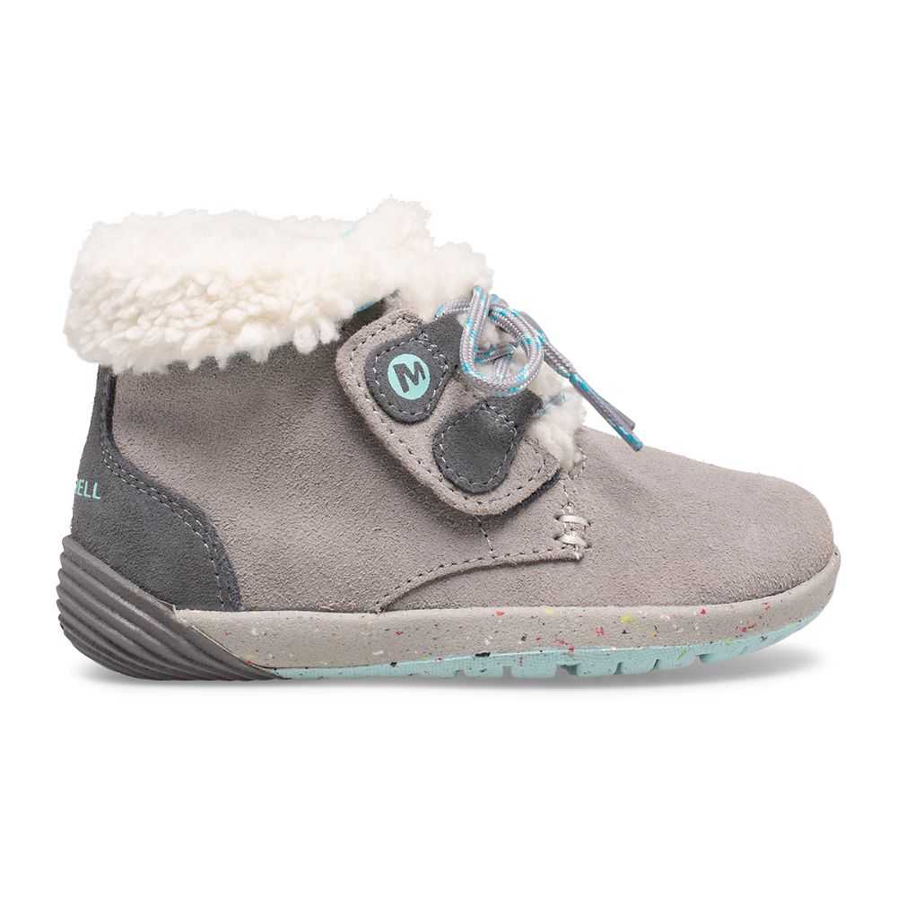 Grey/Turquoise Girls\' Merrell Bare Steps® Winter Boots | Dubai-9847652