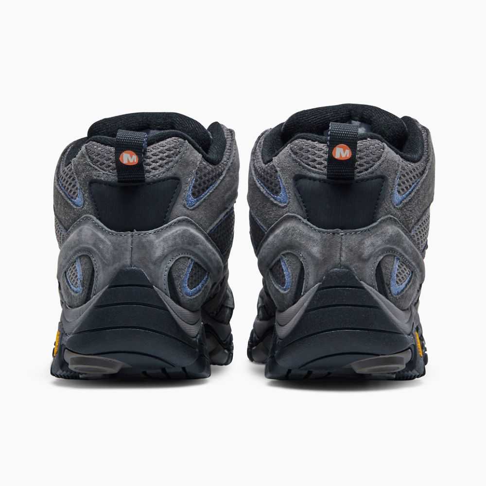 Grey Women's Merrell Moab 2 Mid Waterproof Wide Width Hiking Boots | Dubai-2086351