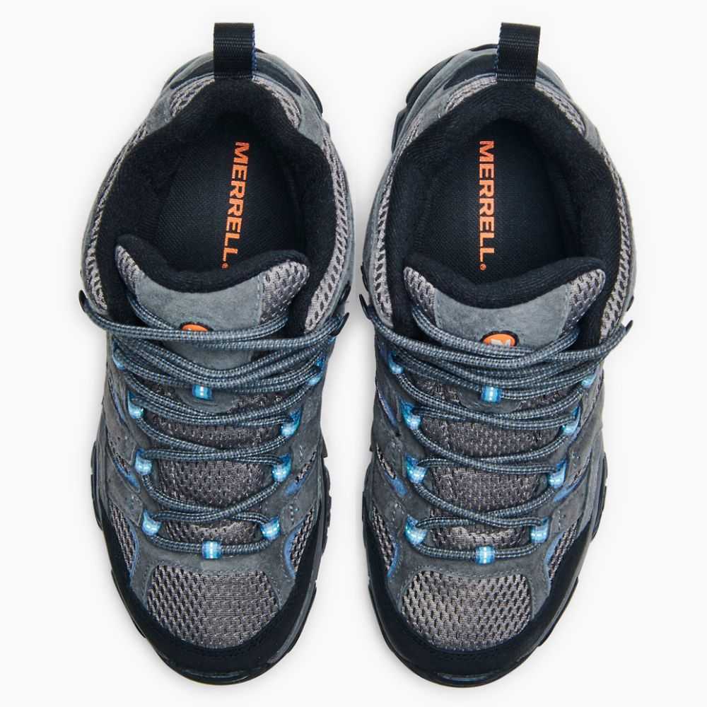 Grey Women's Merrell Moab 2 Mid Waterproof Wide Width Hiking Boots | Dubai-2086351