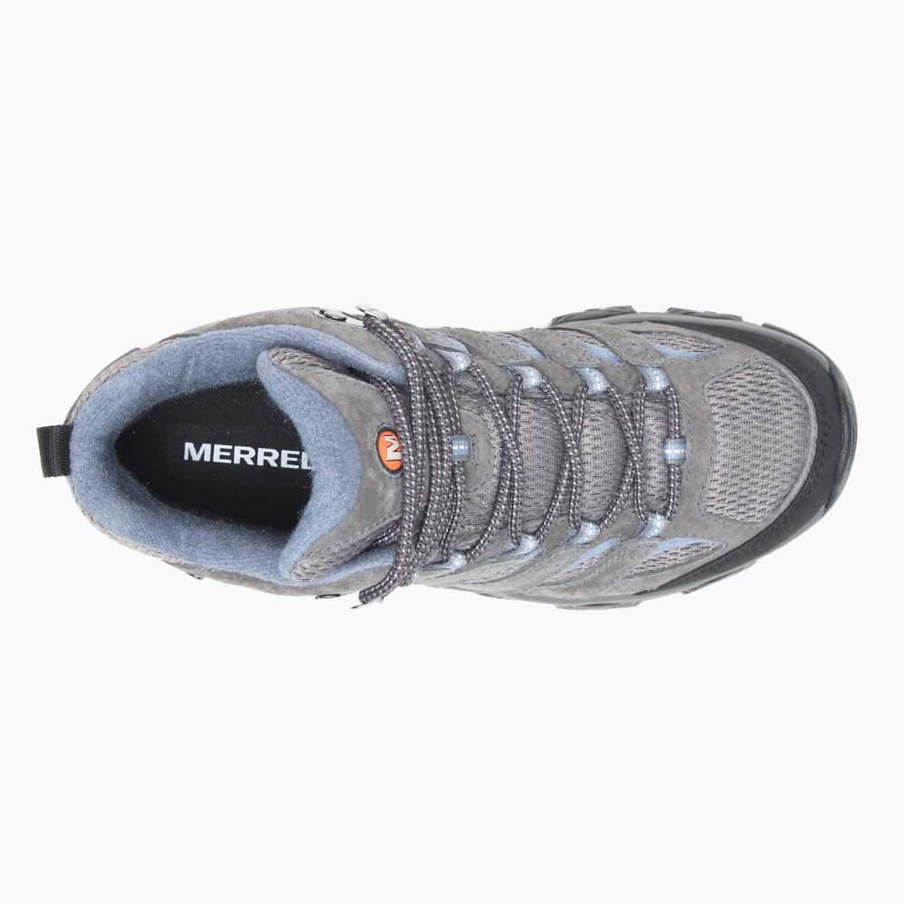 Grey Women's Merrell Moab 3 Mid Waterproof Wide Width Hiking Boots | Dubai-1247638