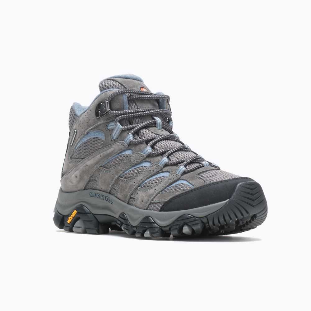 Grey Women's Merrell Moab 3 Mid Waterproof Wide Width Hiking Boots | Dubai-1247638