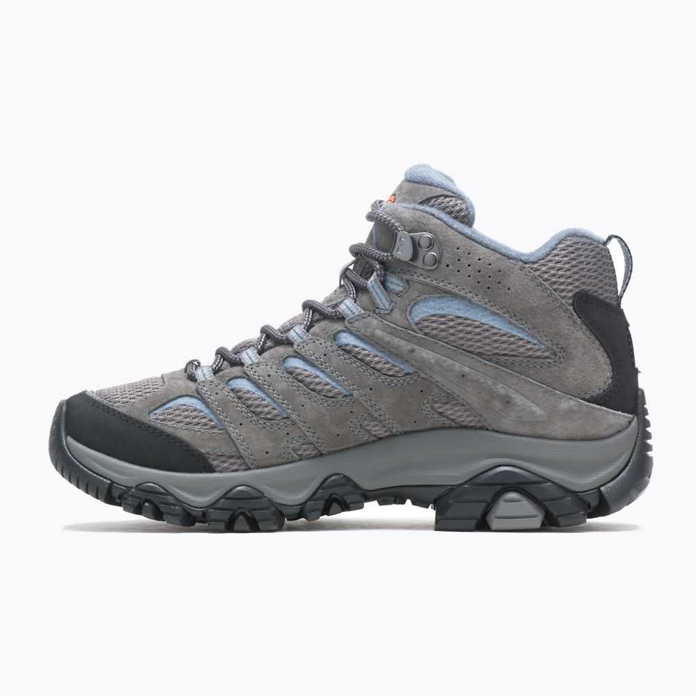 Grey Women's Merrell Moab 3 Mid Waterproof Hiking Boots | Dubai-9316247