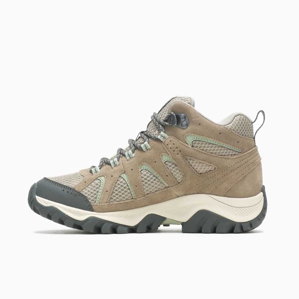 Grey Women's Merrell Oakcreek Mid Waterproof Hiking Boots | Dubai-0543698