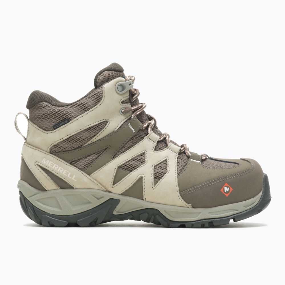 Grey Women\'s Merrell Siren Mid Waterproof Alloy Toe Work Boots | Dubai-5863192