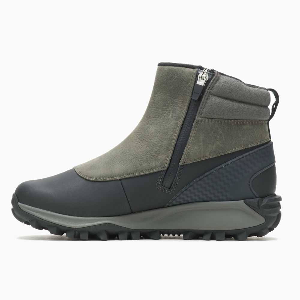 Grey Women's Merrell Thermo Kiruna Mid Zip Waterproof Winter Boots | Dubai-2910465