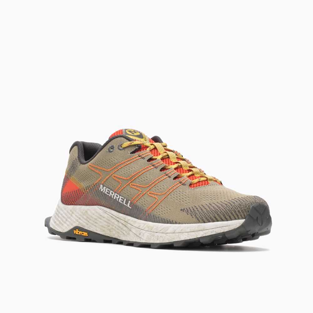 Khaki Men's Merrell Moab Flight Trail Running Shoes | Dubai-6475013