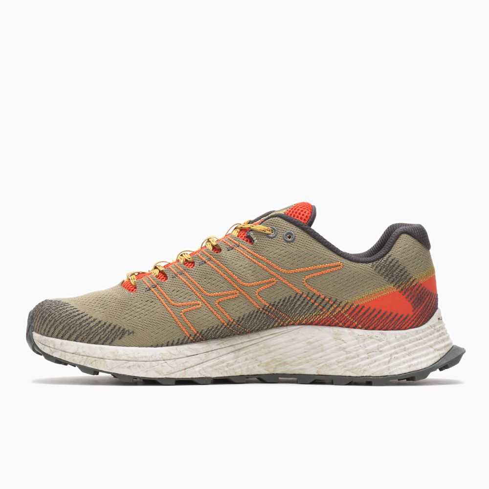 Khaki Men's Merrell Moab Flight Trail Running Shoes | Dubai-6475013