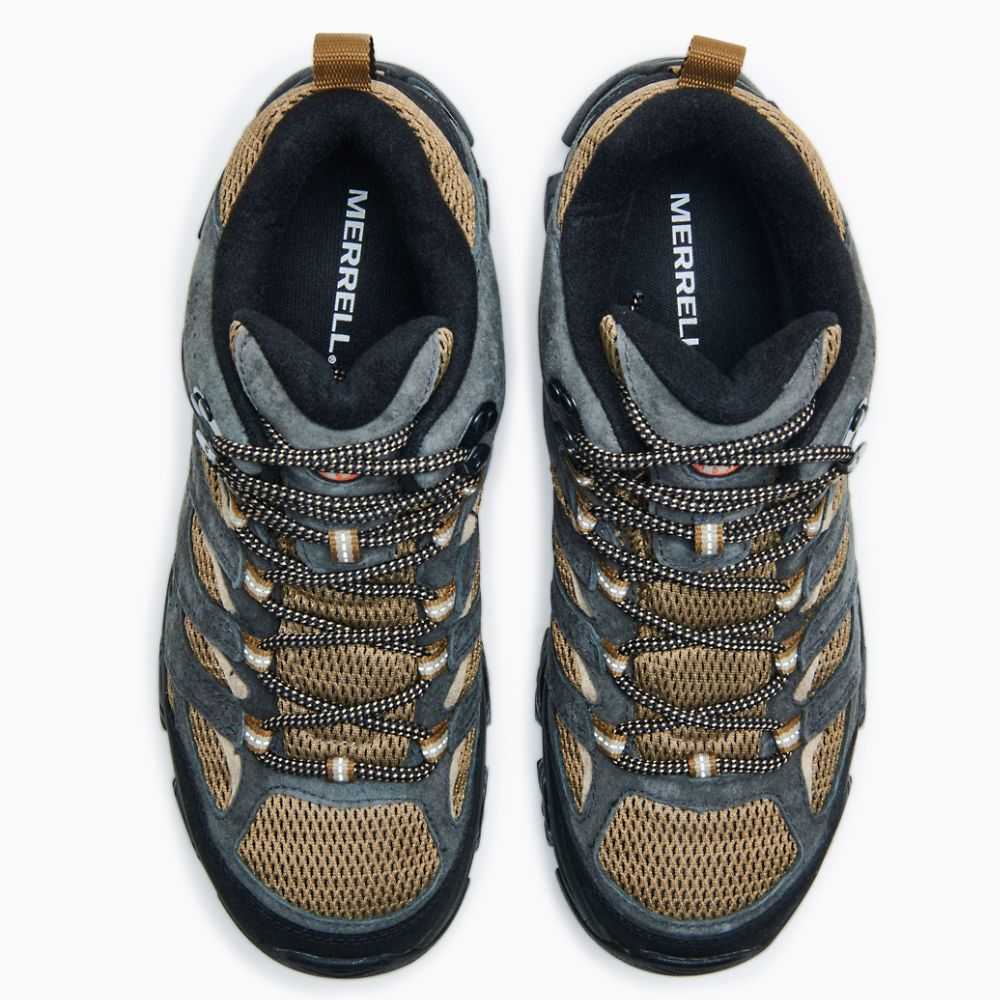 Light Brown/Grey Men's Merrell Moab 3 Mid Waterproof Hiking Boots | Dubai-9623401