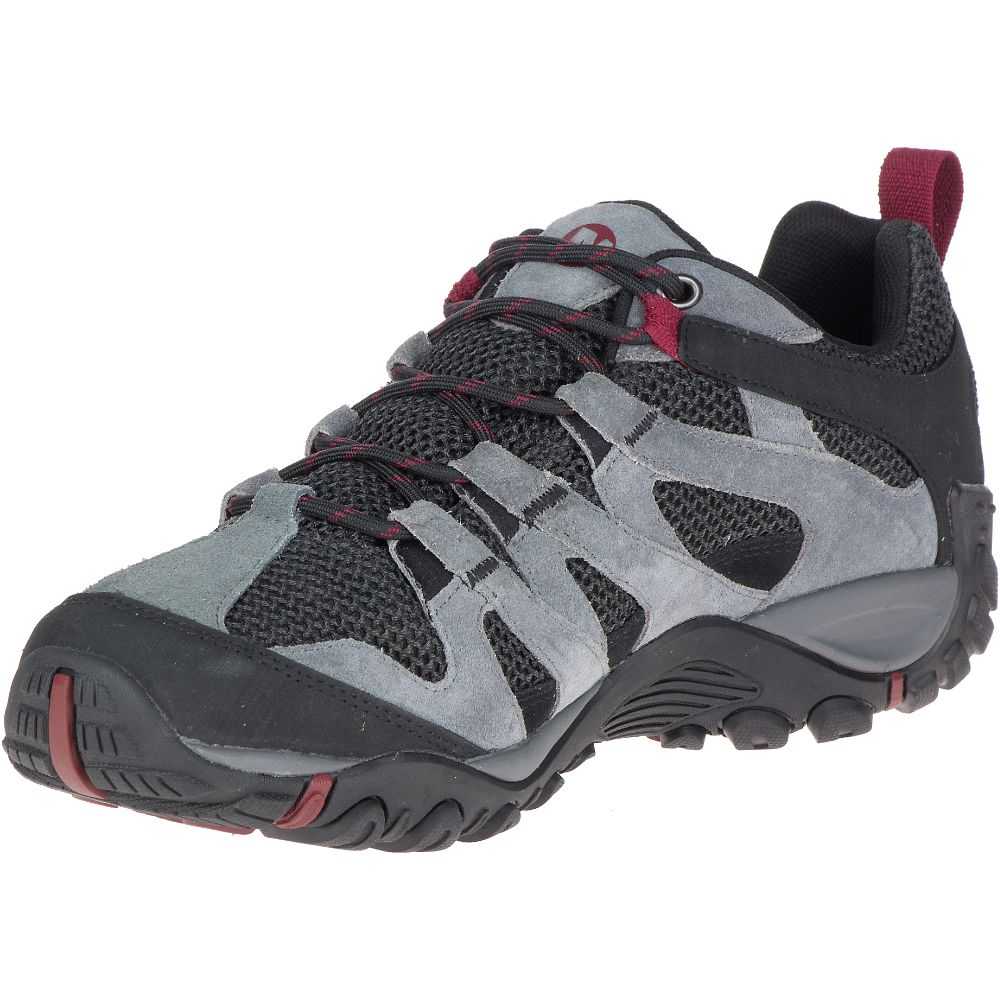 Light Grey/Black Men's Merrell Alverstone Waterproof Hiking Shoes | Dubai-2134759