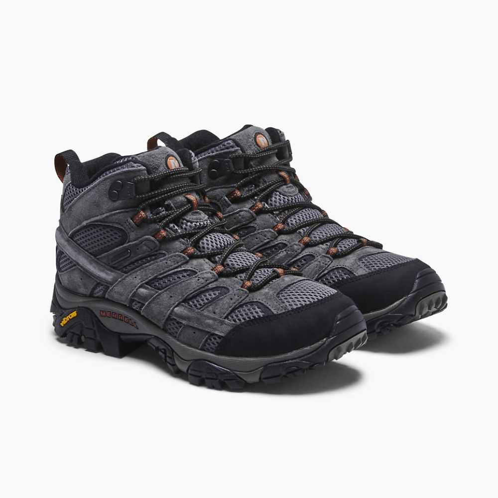 Light Grey Green Men's Merrell Moab 2 Mid Waterproof Hiking Boots | Dubai-3026587