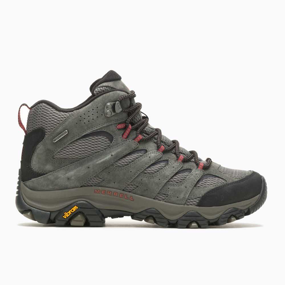 Light Grey Green Men\'s Merrell Moab 3 Mid Waterproof Hiking Boots | Dubai-6385907