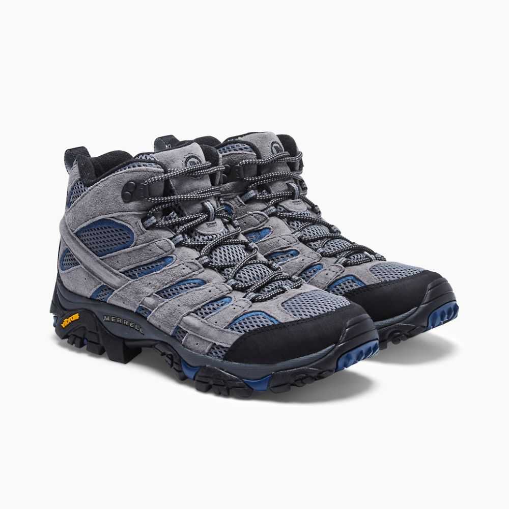 Light Grey Men's Merrell Moab 2 Mid Ventilator Hiking Boots | Dubai-0659743