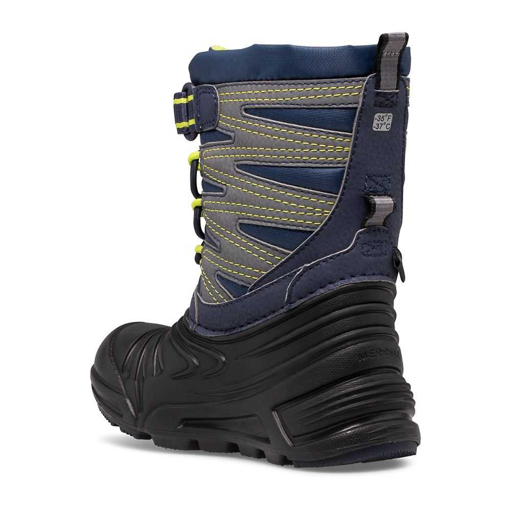 Navy/Black/Grey Girls' Merrell Snow Quest Lite 3.0 Snow Boots | Dubai-3728190