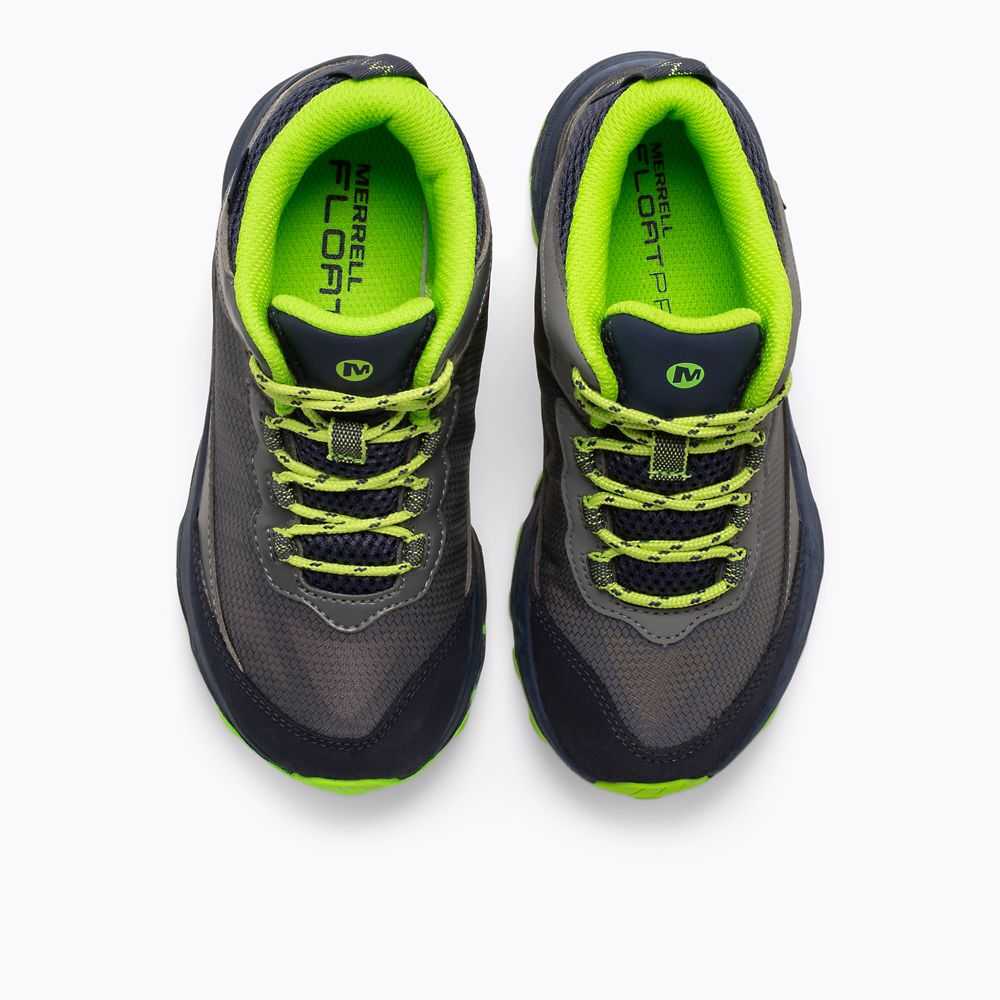 Navy/Grey/Light Green Boys' Merrell Moab Speed Mid Waterproof Waterproof Boots | Dubai-4916750