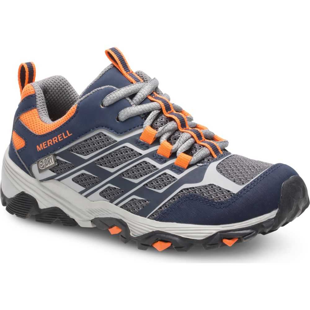 Navy/Grey/Orange Boys' Merrell Moab FST Low Sneakers | Dubai-2139478