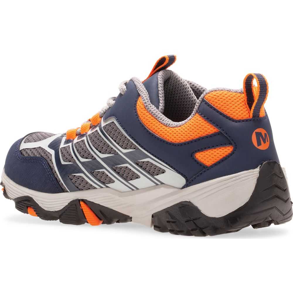 Navy/Grey/Orange Boys' Merrell Moab FST Low Sneakers | Dubai-2139478