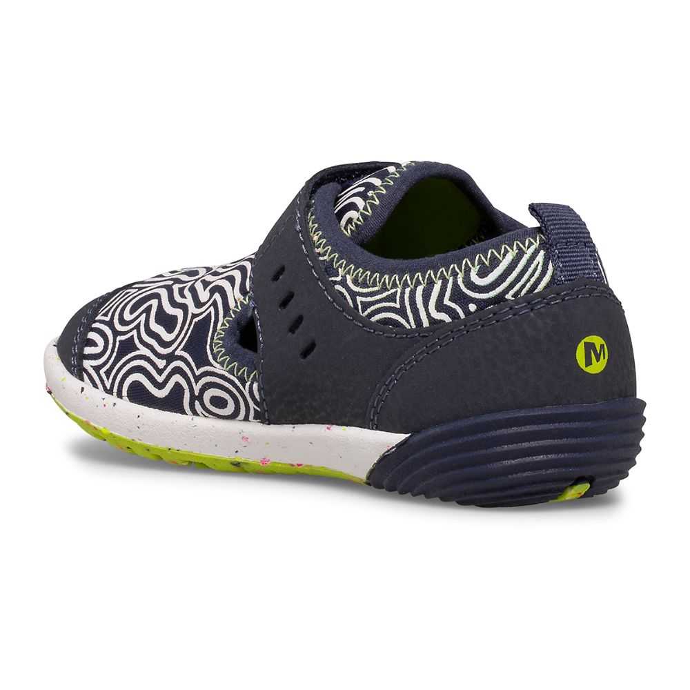 Navy/Light Green Boys' Merrell Bare Steps® H2O Sandals | Dubai-0753246