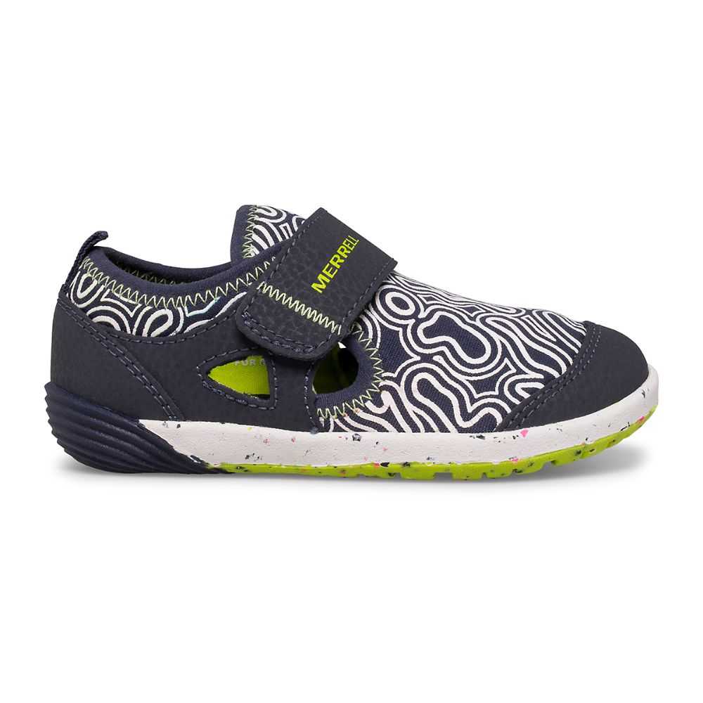 Navy/Light Green Girls\' Merrell Bare Steps® H2O Slip On Shoes | Dubai-0835269