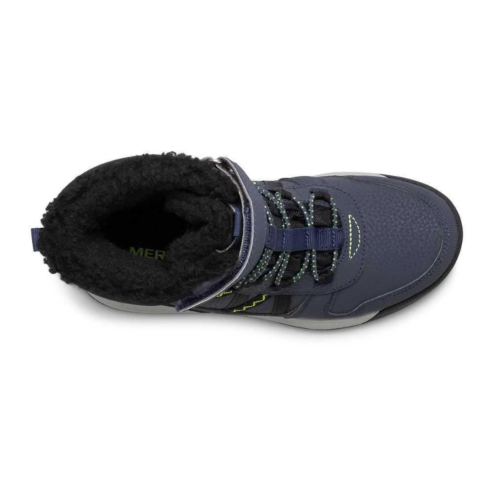 Navy/Light Green Girls' Merrell Snow Crush 2.0 Waterproof Boots | Dubai-4071385