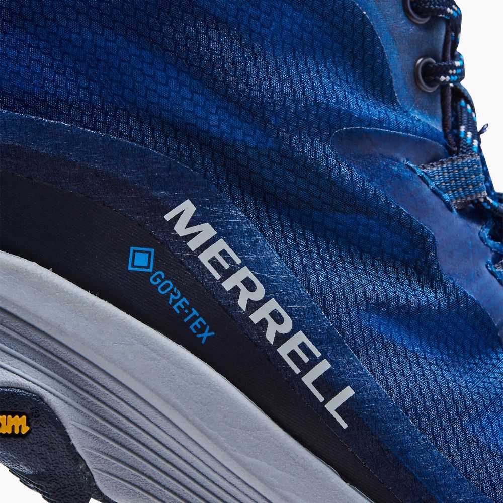 Navy Men's Merrell Moab Speed Mid GORE-TEX® Hiking Boots | Dubai-0648735