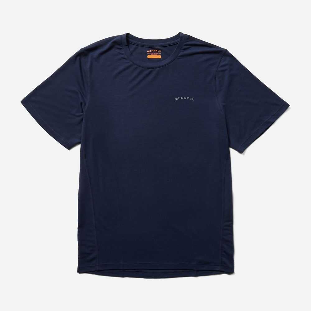 Navy Men\'s Merrell Tencel T Shirts | Dubai-6957241