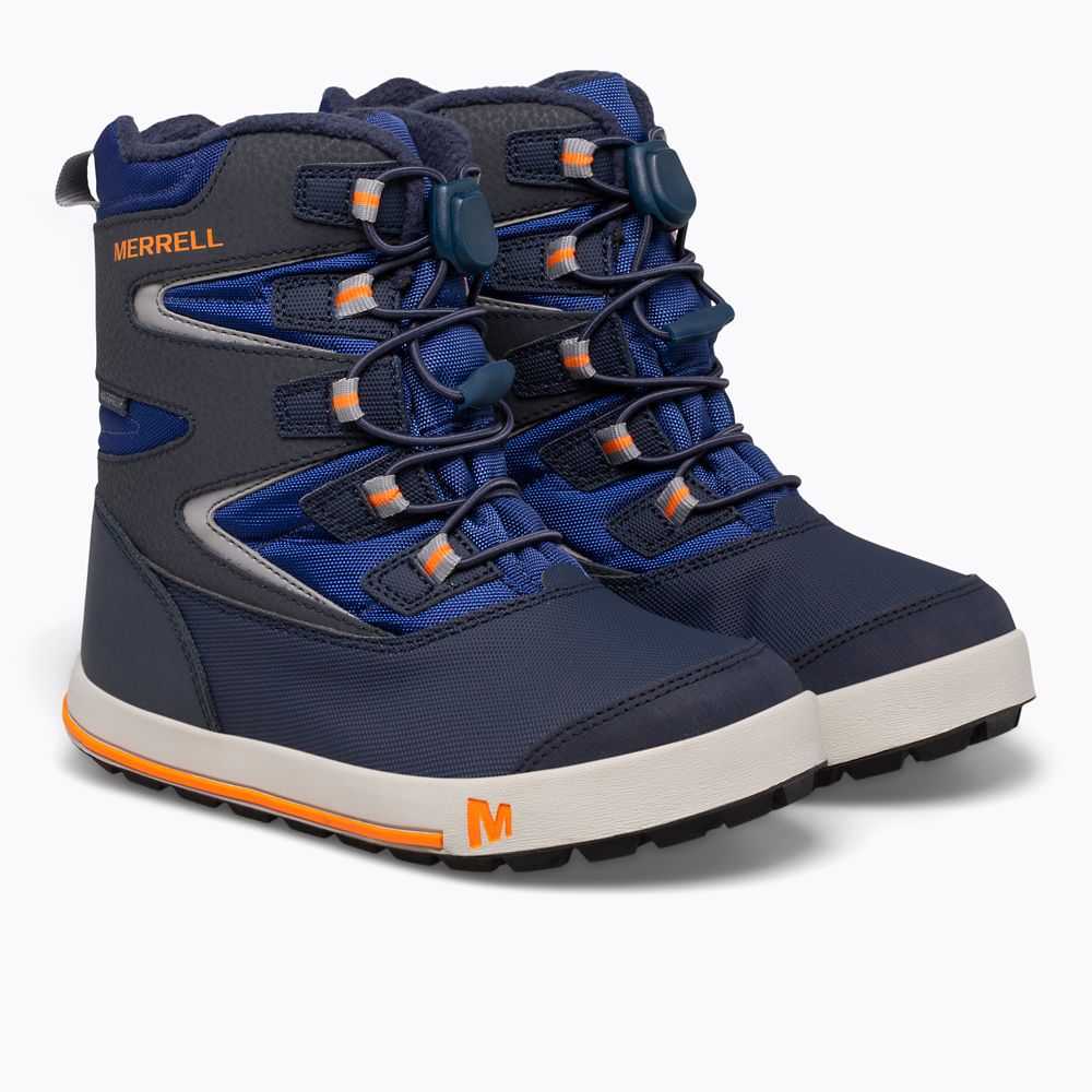 Navy/ Orange Boys' Merrell Snow Bank 3.0 Snow Boots | Dubai-0917463