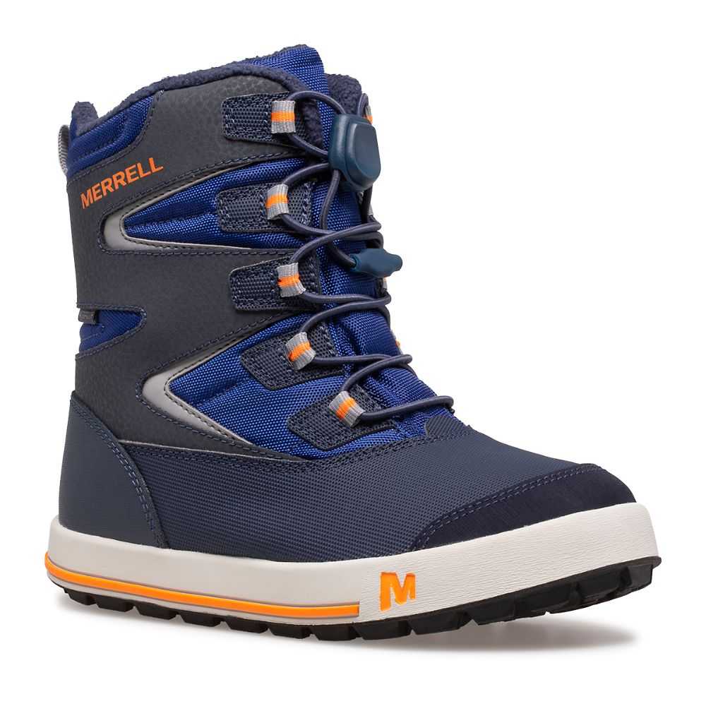 Navy/ Orange Boys' Merrell Snow Bank 3.0 Snow Boots | Dubai-1076482