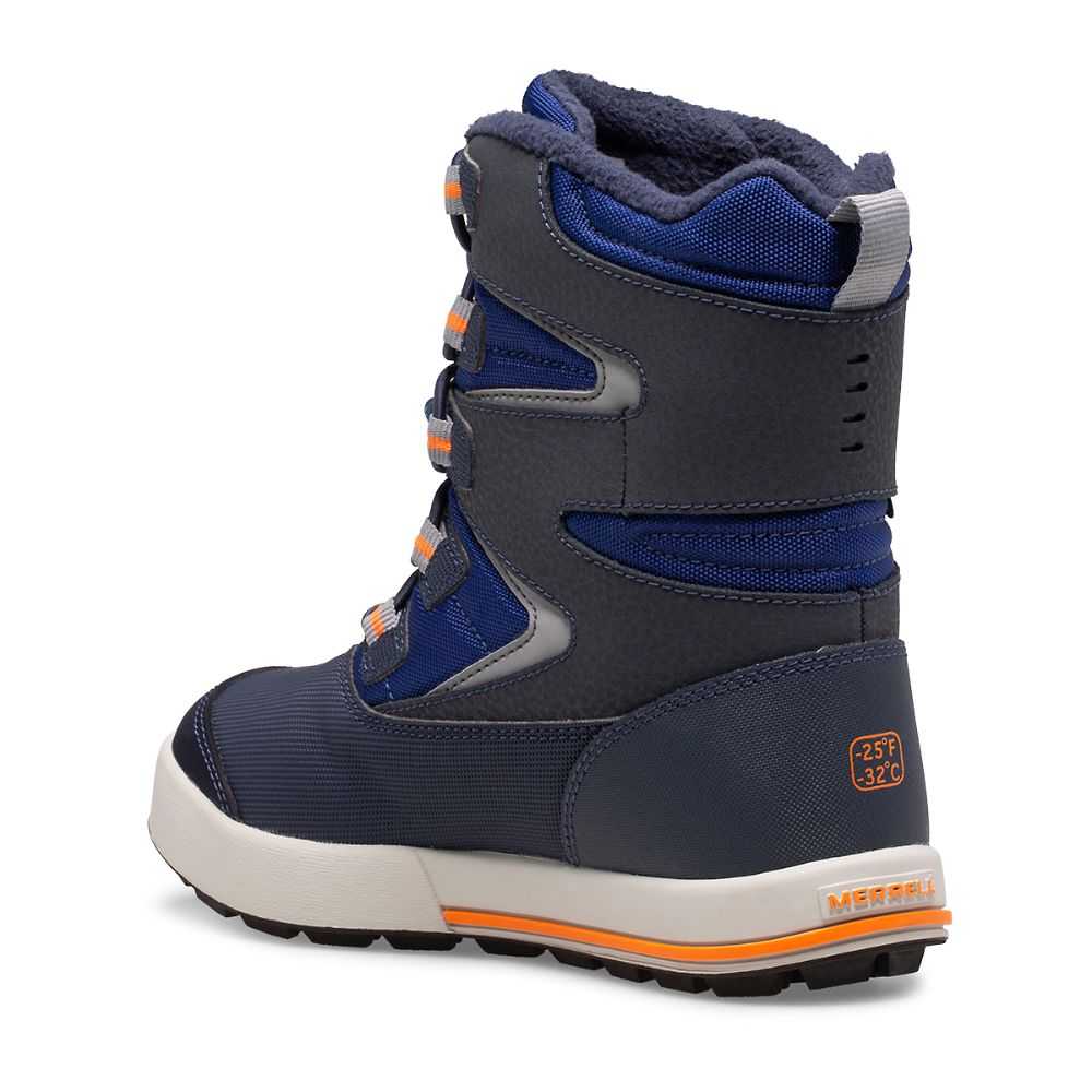 Navy/ Orange Boys' Merrell Snow Bank 3.0 Snow Boots | Dubai-1076482