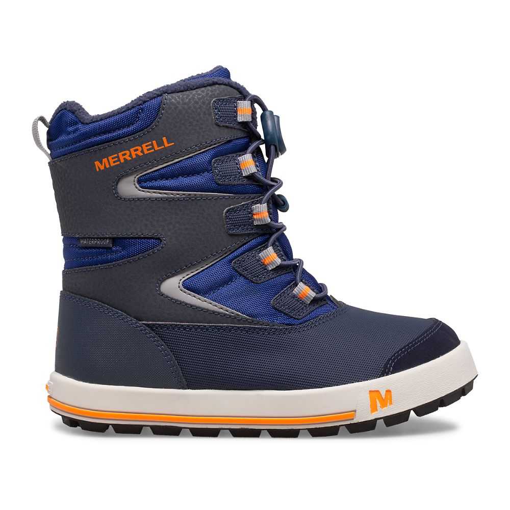 Navy/ Orange Boys\' Merrell Snow Bank 3.0 Snow Boots | Dubai-1076482