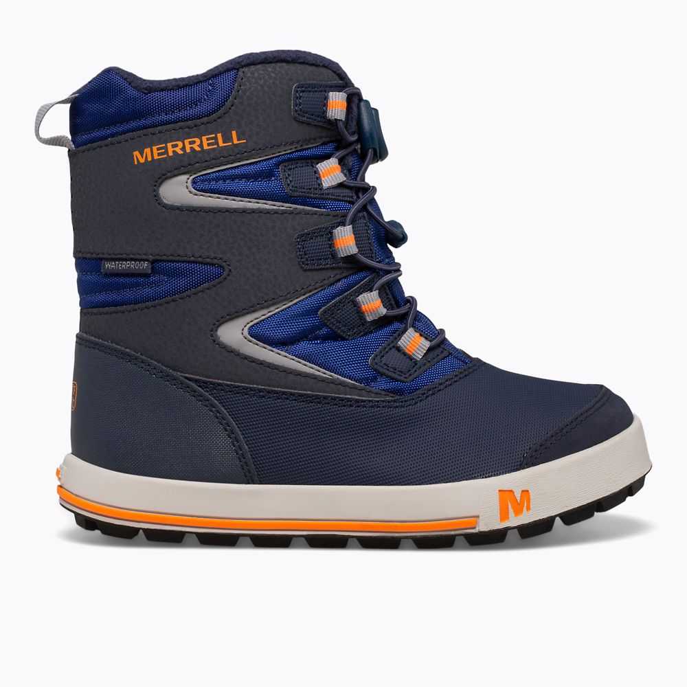 Navy/ Orange Girls\' Merrell Snow Bank 3.0 Snow Boots | Dubai-7456082